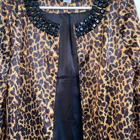 RARE Leopard Print Over Coat | Embellished Collar & Sleeves | Statement Piece - Picture 4 of 13